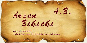 Arsen Bikicki vizit kartica